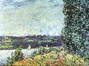 Alfred Sisley The Banks of the Seine : Wind Blowing oil painting